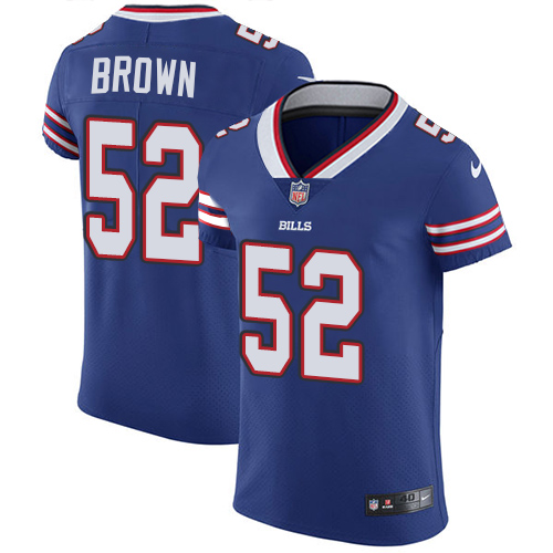 Nike Bills #52 Preston Brown Royal Blue Team Color Men's Stitched NFL Vapor Untouchable Elite Jersey